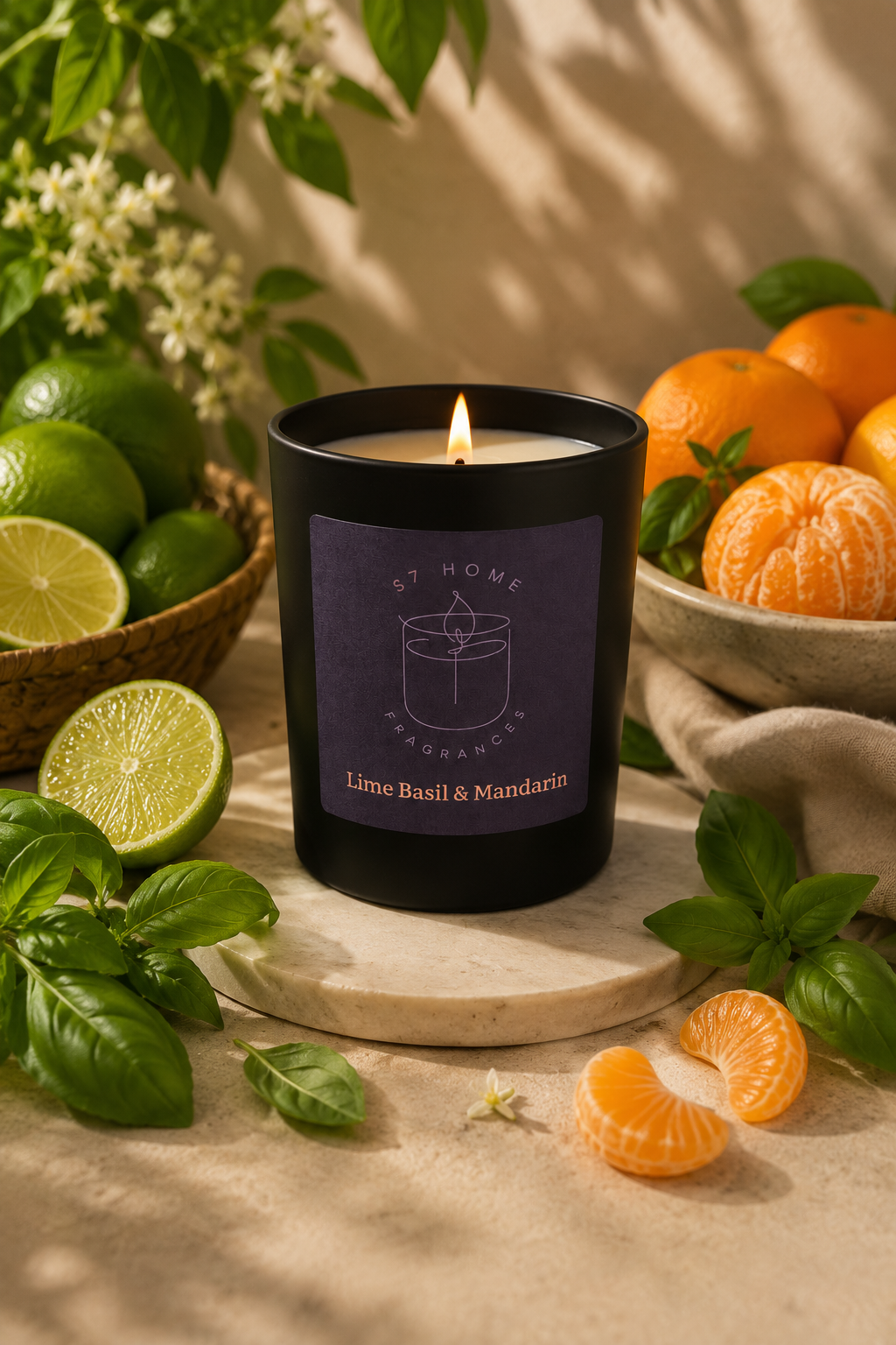 Lime Basil & Mandarin Scented Candle